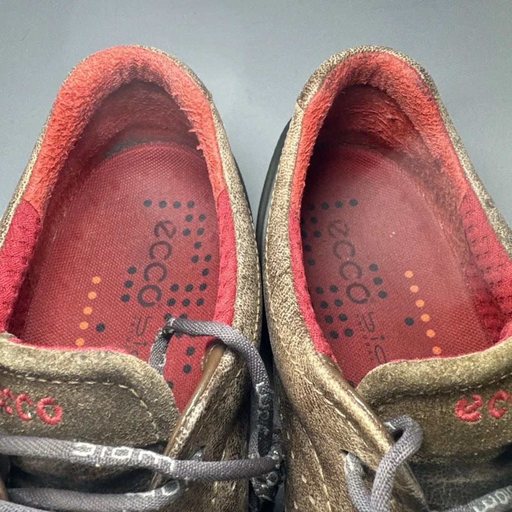 Ecco Biom Grip Shoes Mens Sz 41 US 7-7.5 Brown Distressed Casual Comfort Walking